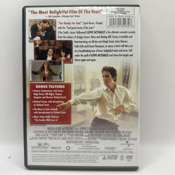 Love Actually DVD Ultimate Romantic Comedy Hugh Grant Liam Neeson Rated R - Picture 2 of 3